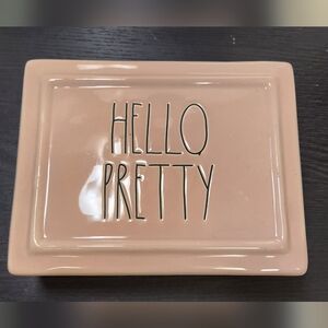 Rae Dunn pink Hello Pretty trinket box